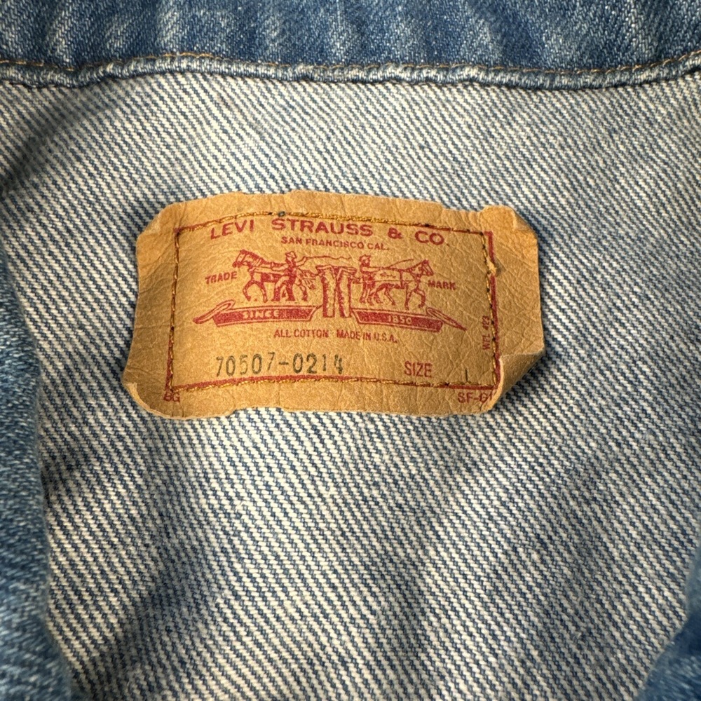 VTG Levi's Strauss & Co 70507 Reg‎ Blue Wash Trucker Denim Jacket Mens XL - Picture 3 of 16